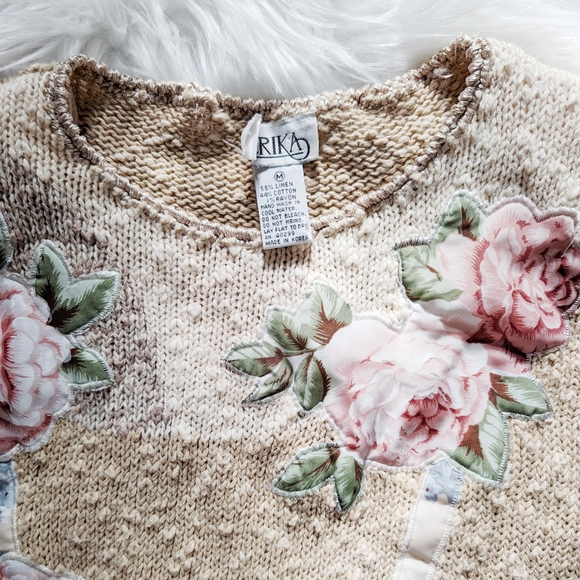 Vintage floral knitted top - Picture 9 of 11